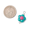 Two Tone Opaque Acrylic Beads with 304 Stainless Steel Flat Head Pins Pendants PALLOY-JF03483-02-2