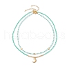 Star & Moon Pendant Necklaces Set for Teen Girl Women NJEW-JN03738-03-1