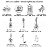 100Pcs 10 Styles Tibetan Style Alloy Pendants Lead Free & Cadmium Free TIBEP-CJ0001-91-2