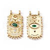 Rack Plating Brass Micro Pave Cubic Zirconia Pendants ZIRC-C040-07G-1