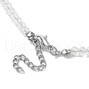 Glass with Rose Quartz Beaded Necklaces NJEW-JN04680-02-5