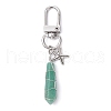 5Pcs 5 Styles Wire Wrapped Bullet Naturl Gemstone Pendant Decoraiton HJEW-JM01391-S-3