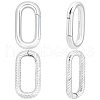 Beebeecraft 2Pcs 2 Styles 925 Sterling Silver Spring Gate Rings STER-BBC0007-41-1