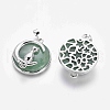 Natural Green Aventurine Kitten Pendants G-J386-B01-2