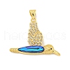 Rack Plating Brass Micro Pave Clear Cubic Zirconia Pendants KK-K341-55G-1