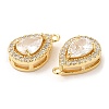 Brass and Clear Cubic Zirconia Pendants ZIRC-Q202-11G-2