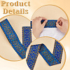 7M Ethnic Style Polyester Jacquard Flower Ribbon OCOR-WH0086-70-4