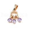 Brass Micro Pave Cubic Zirconia Pendants KK-E795-06KCG-01-1
