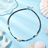 Summer Beach Synthetic Turquoise & Natural Coconut Beaded Neklaces NJEW-JN05208-02-1