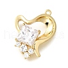 Brass Micro Pave Cubic Zirconia Pendants KK-Q035-09G-1
