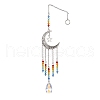 Moon & Star Tibetan Style Alloy Charm Hanging Ornaments HJEW-TA00246-1