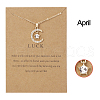 Moon & Star Alloy Rhinestone Birth Stone Pendant Necklaces WG0039E-04-1