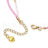 Valentine's Day Glass Beaded Double Layer Necklaces NJEW-MZ00074-5