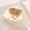 Brass Micro Pave Cubic Zirconia Geometric Statement Finger Rings for Women LY2631-2-1