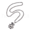 Snake with Skull 304 Stainless Steel Pendant Necklaces NJEW-K253-30P-2