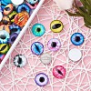 Eye Printed Glass Cabochons GGLA-BT0001-01-11