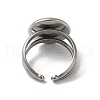 Non-Tarnish 304 Stainless Steel Cuff Ring Settings STAS-E202-02A-P-4