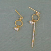 Elegant Brass Pave Clear Cubic Zirconia Stud Earrings UZ4685-3