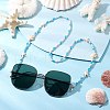 Starfish Turtle Synthetic Turquoise & Glass Seed & Plastic Beaded Adult Eyeglasses Chains AJEW-EH00396-1