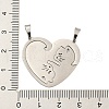 Non-Tarnish 304 Stainless Steel Split Pendants STAS-B048-01P-3