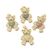 Brass Micro Pave Cubic Zirconia Pendants KK-A180-19G-1