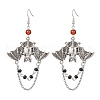 Alloy with Glass Chain Dangle Earrings EJEW-TA00433-1