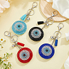 DICOSMETIC 4Pcs 4 Colors Evil Eye Full Rhinestones Keychains KEYC-DC0001-24-4