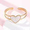 304 Stainless Steel Enamel Cuff Bangles BJEW-D306-01G-2