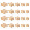 AHADERMAKER 20Pcs 5 Styles Square Grooved Wood Blocks for Stamp Carving WOOD-GA0001-63-1