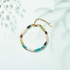 Natural & Synthetic Mixed Gemstone Disc Beaded Bracelet BJEW-JB08530-2