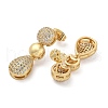 Brass Micro Pave Cubic Zirconia Dangle Stud Earrings EJEW-P252-06B-G-2