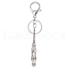 304 Stainless Steel Braided Macrame Pouch Empty Stone Holder for Keychain KEYC-JKC00530-02-1