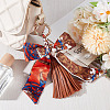 PU Leather & Seltin Cloth & Golden Alloy Pendants Decorationg HJEW-WH20004-02C-4