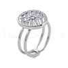 304 Stainless Steel Open Cuff Ring for Women RJEW-F166-07P-01-3