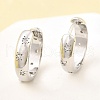 Brass Micro Pave Clear Cubic Zirconia Hoop Earrings EJEW-Z121-01P-1