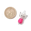 Teardrop Shape Angel with ABS Plastic Imitation Pearl Pendants PALLOY-JF03686-2