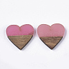 Transparent Resin & Walnut Wood Pendants X-RESI-S358-81-A01-2