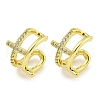 Brass Micro Pave Cubic Zirconia Cuff Earrings EJEW-C104-003G-1