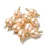 Natural Pearl Connector Charms FIND-C046-19B-G-1