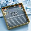 Occidental Style Brass Crystal Rhinestone Twisted Two Rings Heart Necklaces for Women WG6907A-01-4