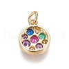 Brass Micro Pave Cubic Zirconia Charms ZIRC-E145-75-3