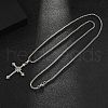 Zinc Alloy with Rhinestone Cross Pendant Necklaces NJEW-M211-07A-P-4