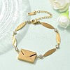 304 Stainless Steel Oval Link Bracelets BJEW-U030-01G-1