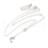 925 Sterling Silver Star Moon Y Necklaces NJEW-R025-02P-4