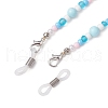 Starfish Turtle Synthetic Turquoise & Glass Seed & Plastic Beaded Adult Eyeglasses Chains AJEW-EH00396-5
