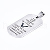Non-Tarnish 201 Stainless Steel Quote Pendants STAS-T044-227P-3