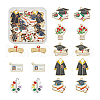   48Pcs 8 Styles Graduation Season Alloy Enamel Pendants ENAM-PH0002-85-7