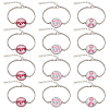 12Pcs 3 Colors Word HOPE Glass Link Bracelets BJEW-NB0001-12-1