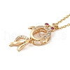 Brass Micro Pave Cubic Zirconia Pendant Necklaces for Women NJEW-E106-06KCG-01-1