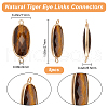 Beebeecraft 5Pcs Natural Tiger Eye Connector Charms G-BBC0001-35C-2